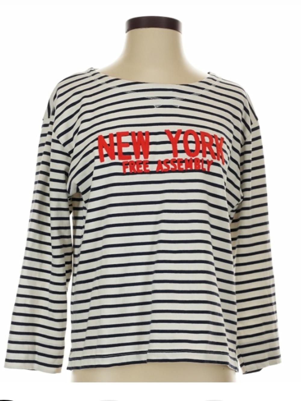 Free Assembly Striped Cotton Boatneck Tee NWOT